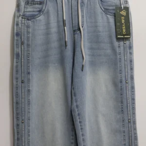 Neon Blue Baggy Jeans for Men