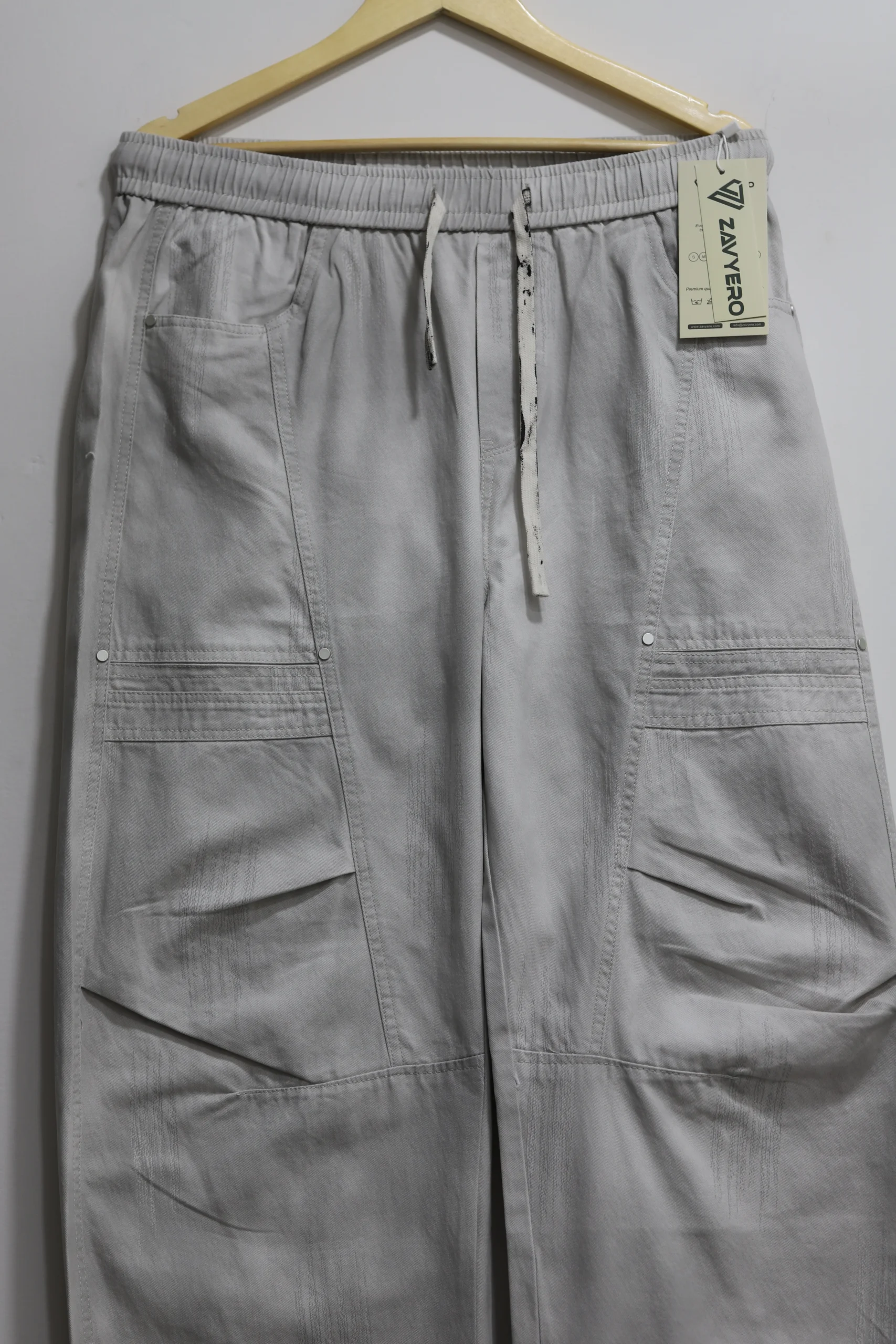Grey Baggy Trousers with Pockets for Men
