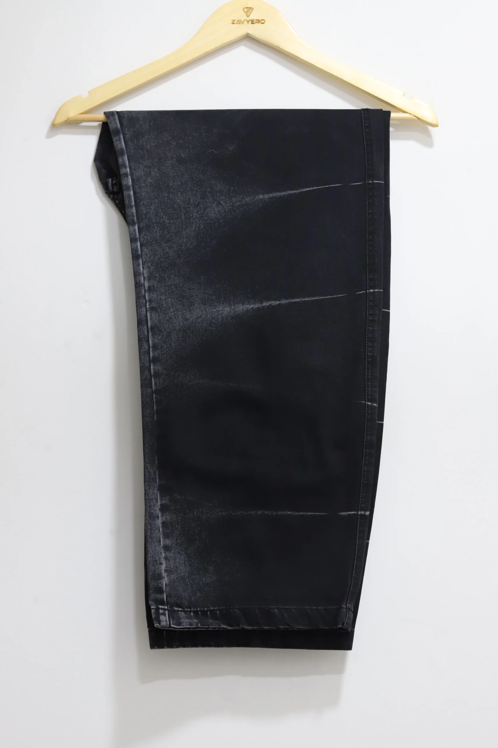 Men's Black Baggy Jeans with White Side Stripes - Image 3