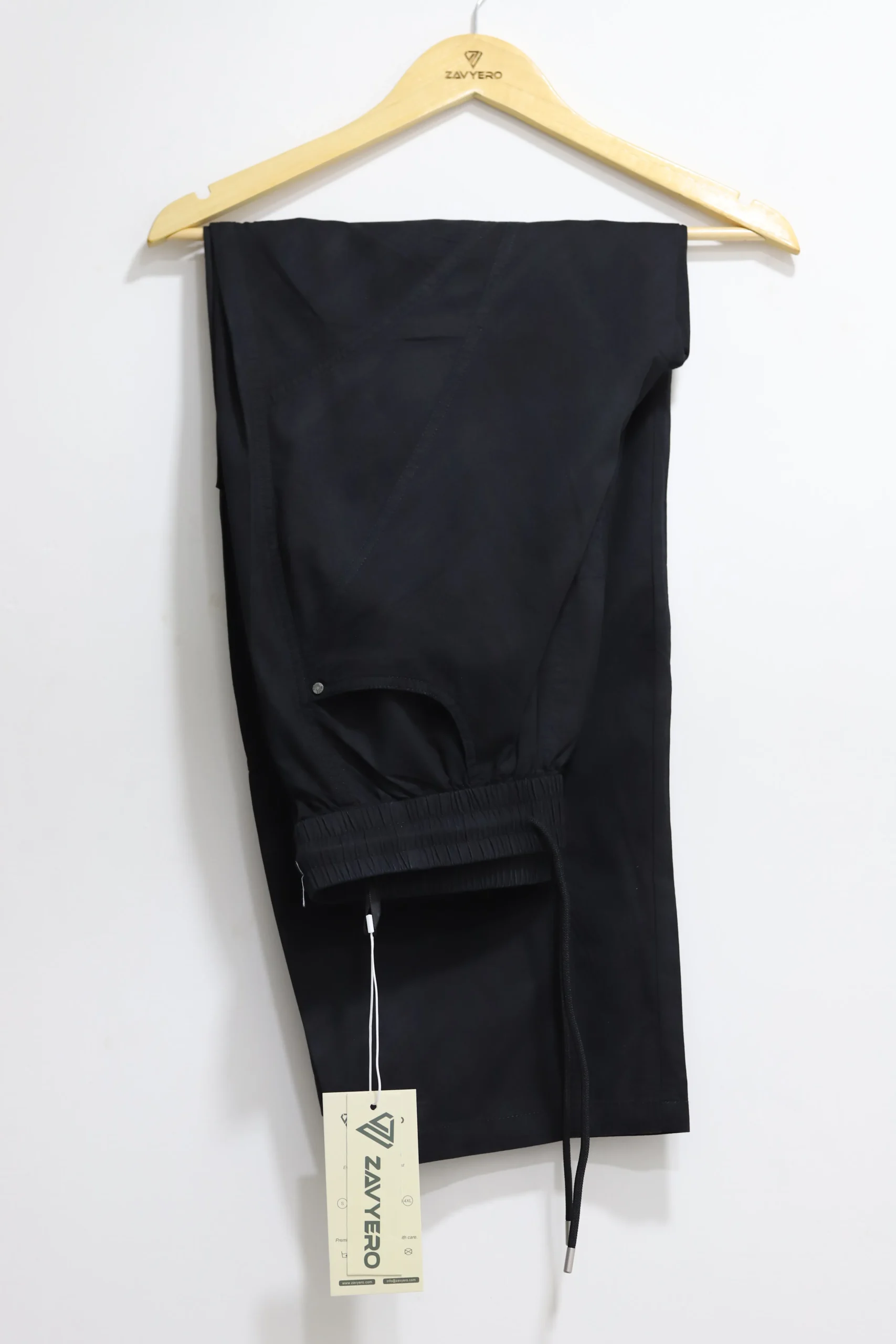 Men's Minimalist Black Baggy Trousers - Image 8