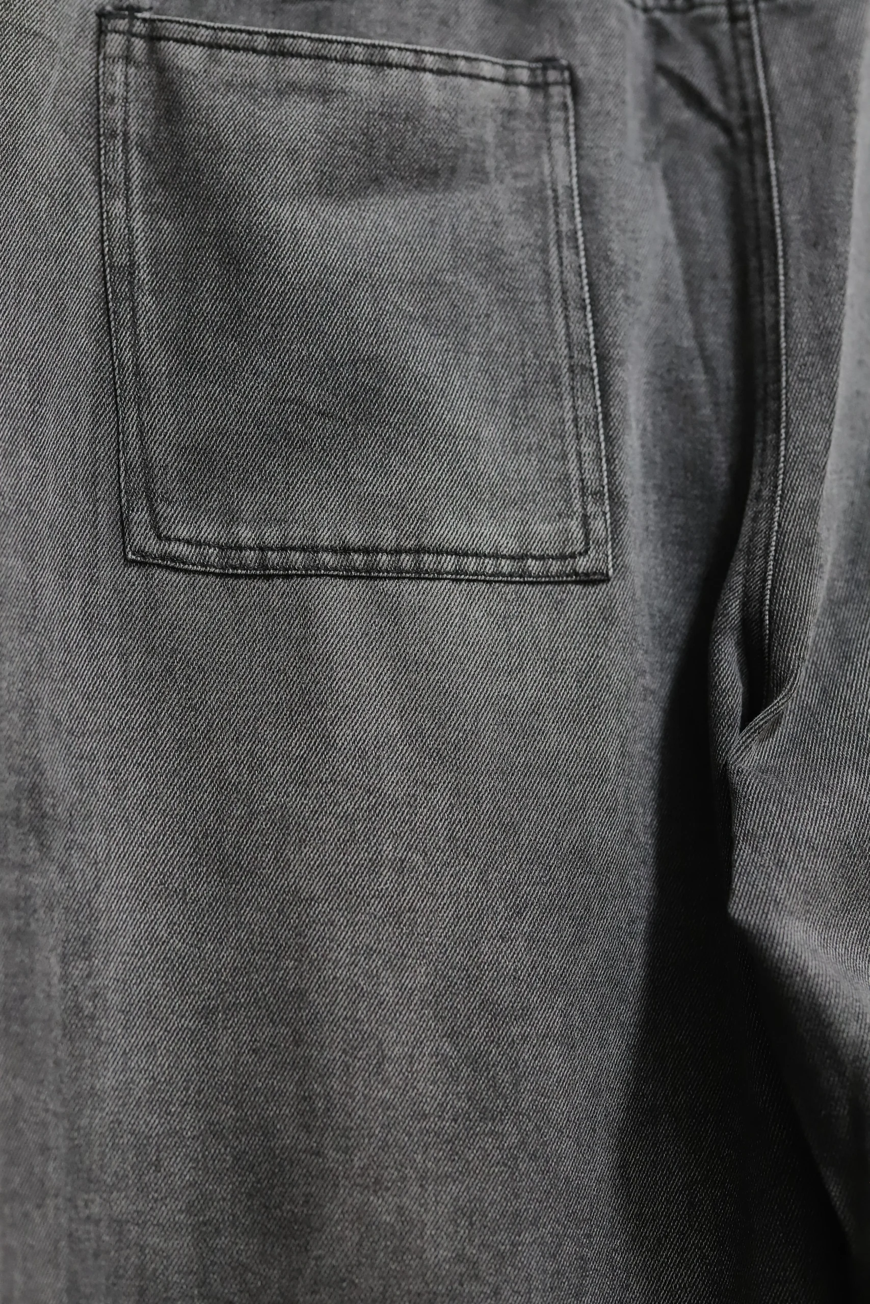 Men's Washed Black Baggy Drawstring Jeans with Side Rivets - Image 7