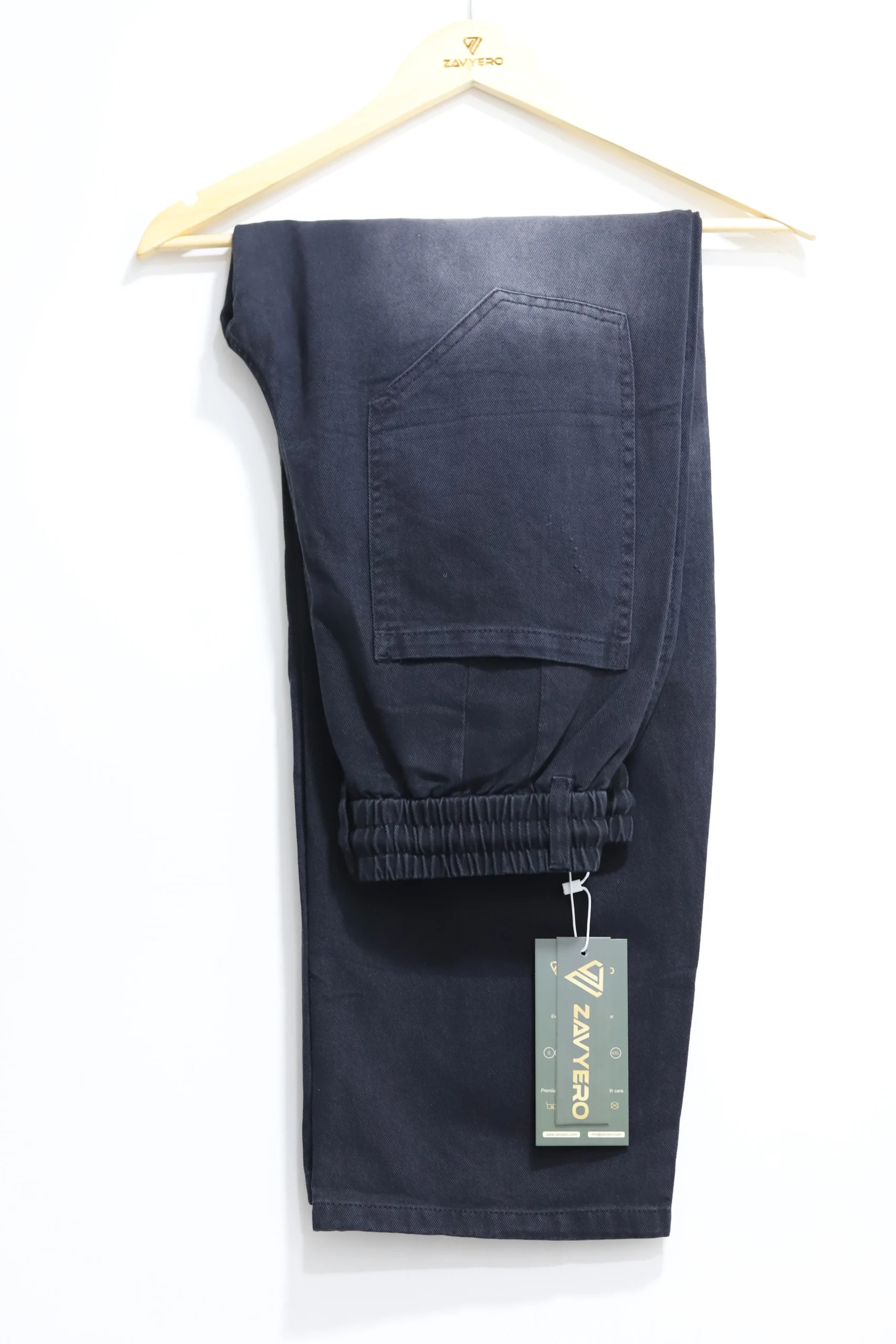 Men's Solid Jet Black Baggy Wide Leg Jeans - Image 2