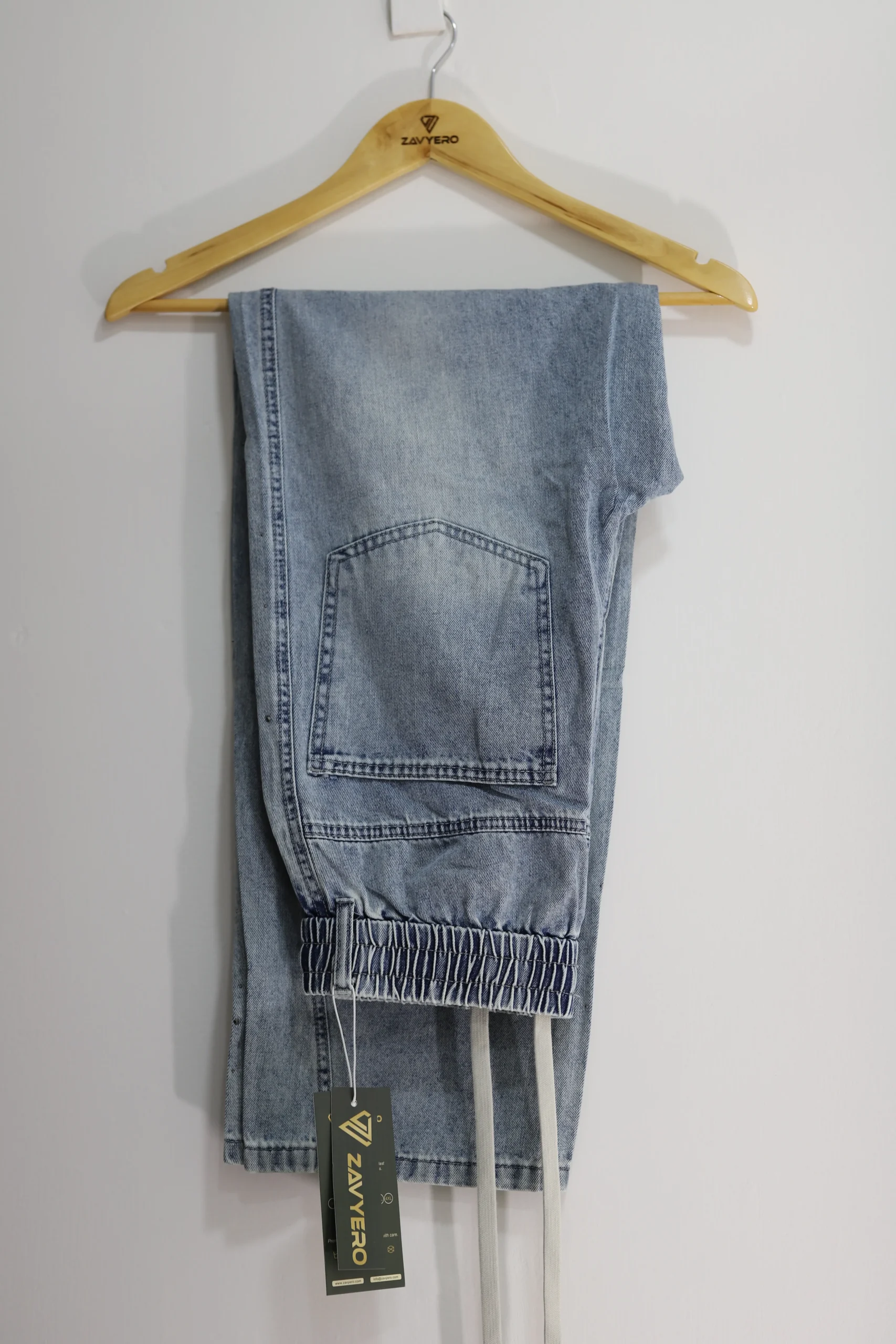 Men's Neon Blue Baggy Jeans - Image 5