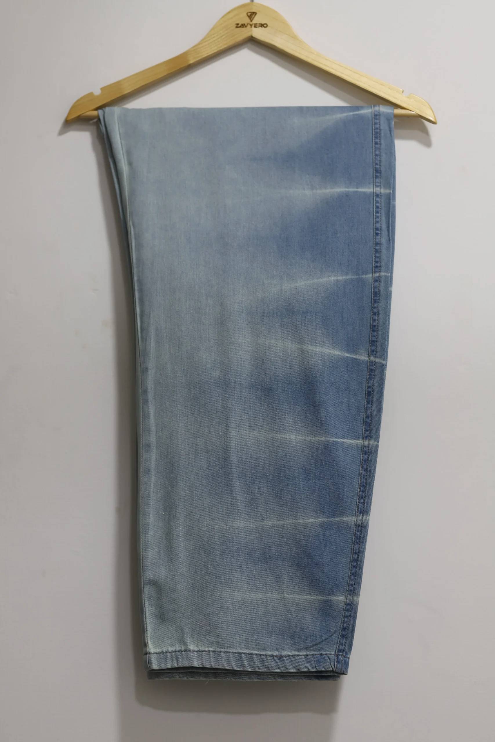 Men's Neon Blue Baggy Jeans with White Side Stripes - Image 2