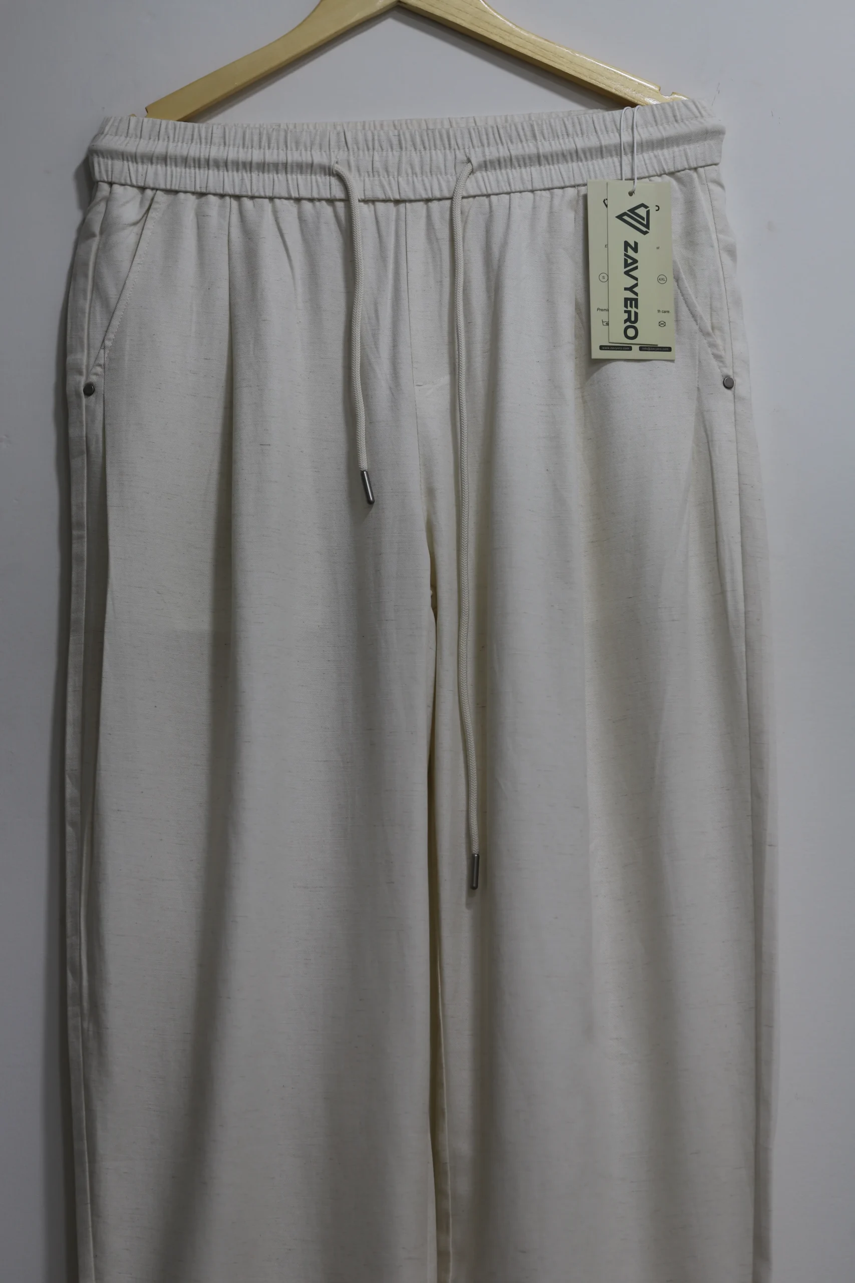 Soft Super Comfy Milk White Trousers For Men