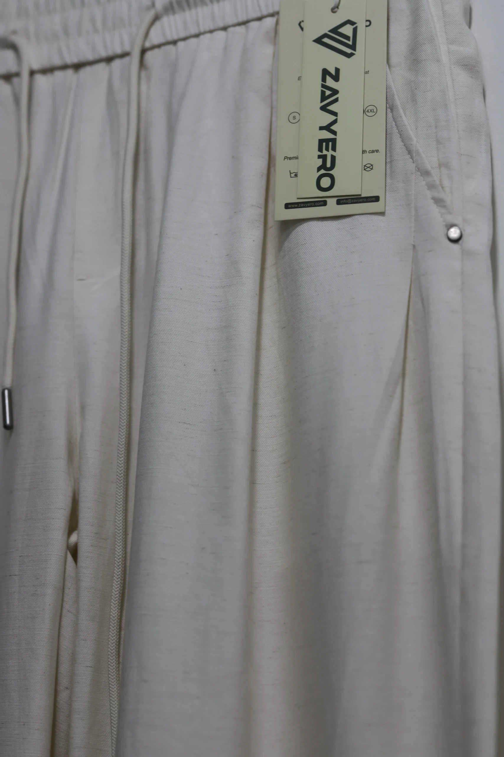 Soft Super Comfy Milk White Trousers For Men - Image 4