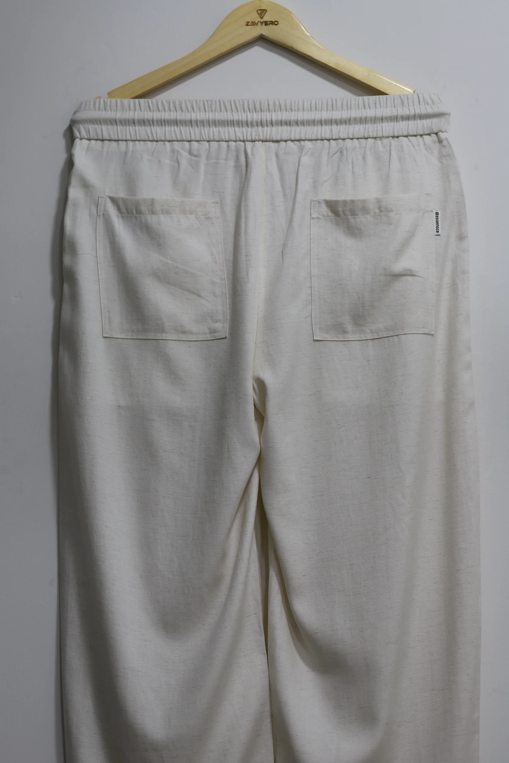 Soft Super Comfy Milk White Trousers For Men - Image 3