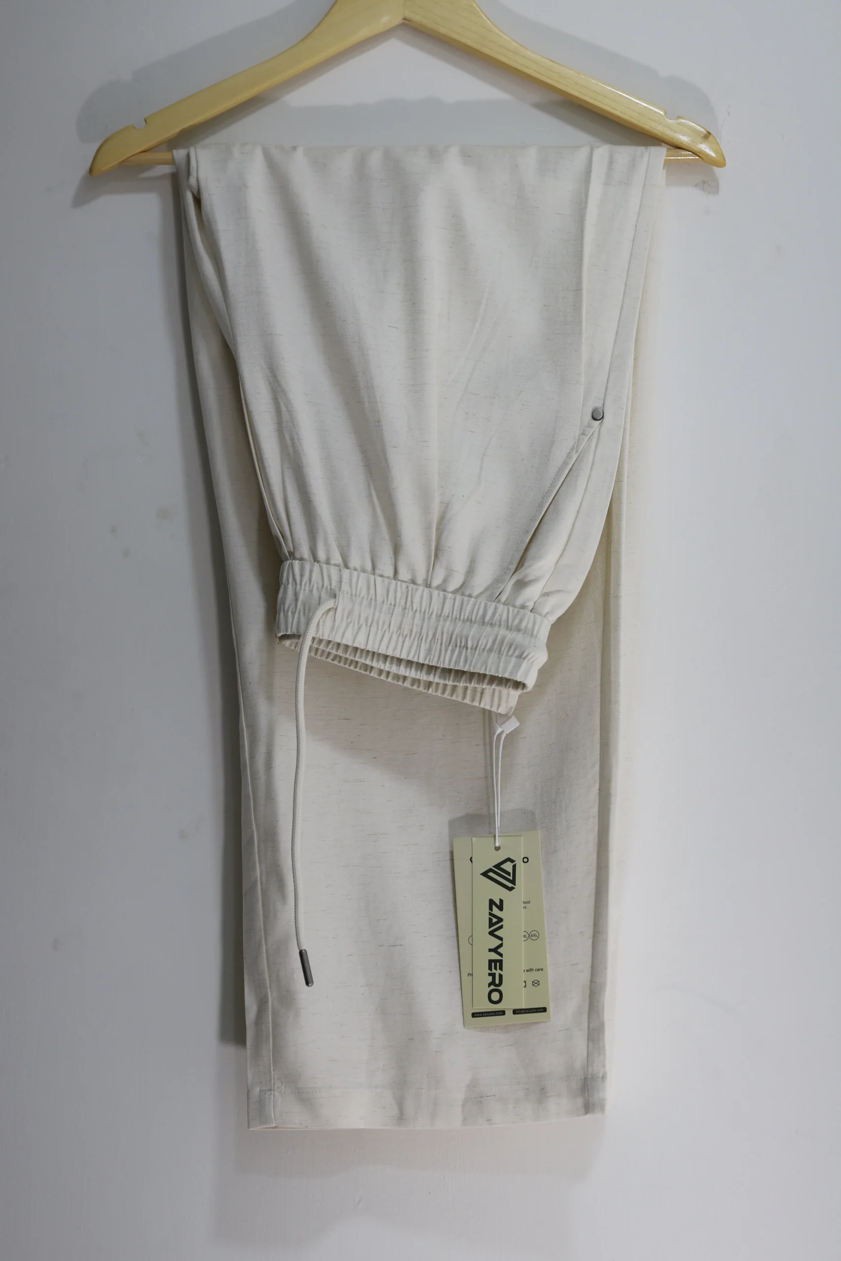 Soft Super Comfy Milk White Trousers For Men - Image 7