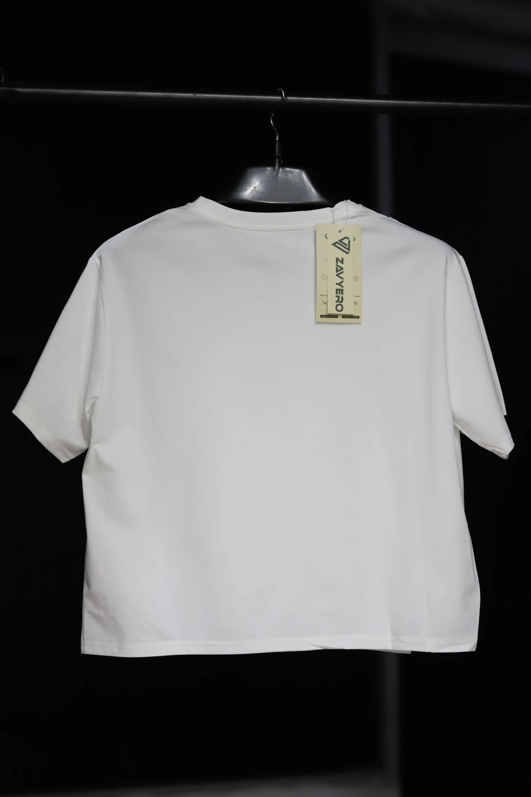 Men's White Casual Cotton T-Shirt with Buttons Design - Image 2