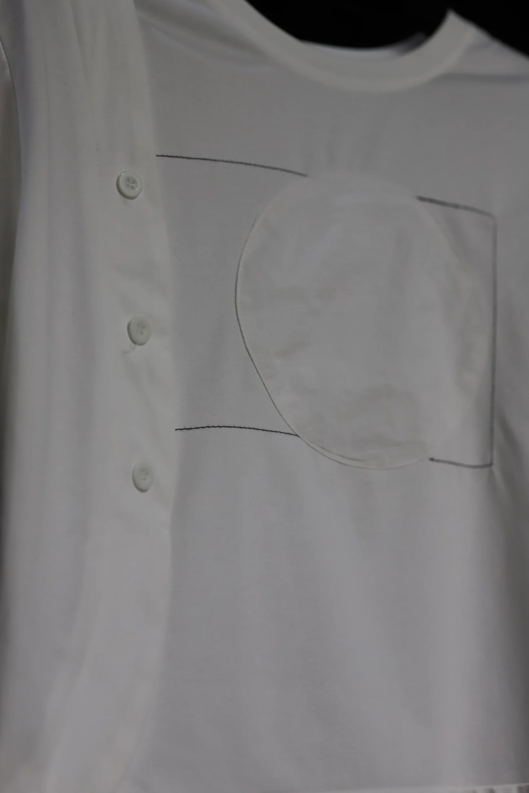 Men's White Casual Cotton T-Shirt with Buttons Design - Image 4