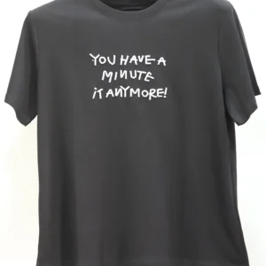 Men's Black Cotton Shirt with Embroidered Lettering
