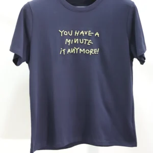 Men's Blue Cotton Shirt with Embroidered Lettering