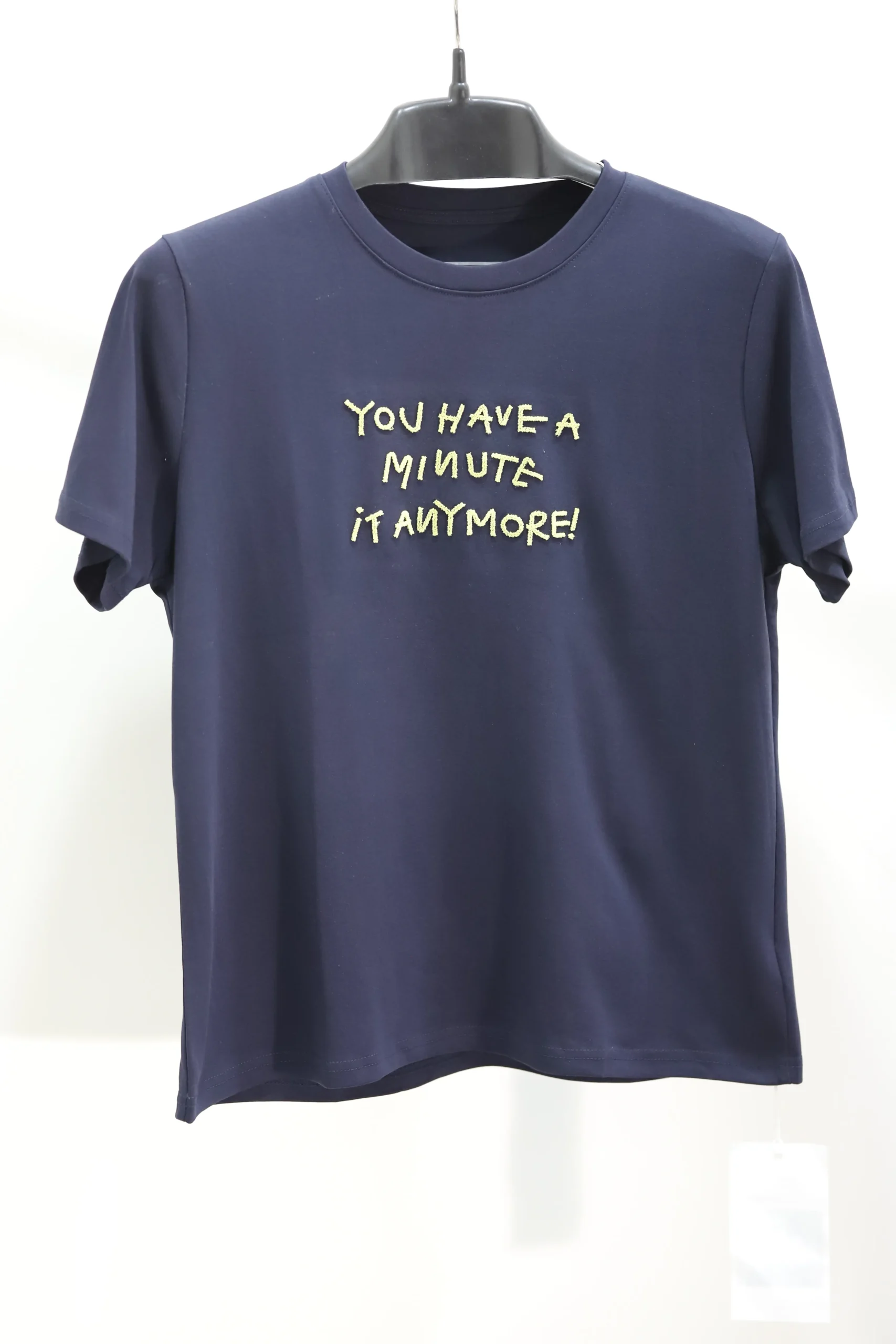 Men's Blue Cotton Shirt with Embroidered Lettering