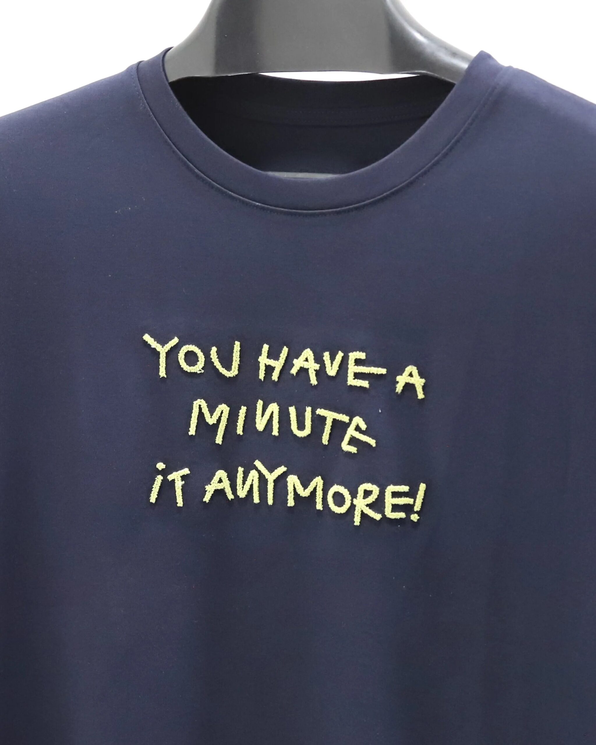 Men's Blue Cotton Shirt with Embroidered Lettering - Image 4