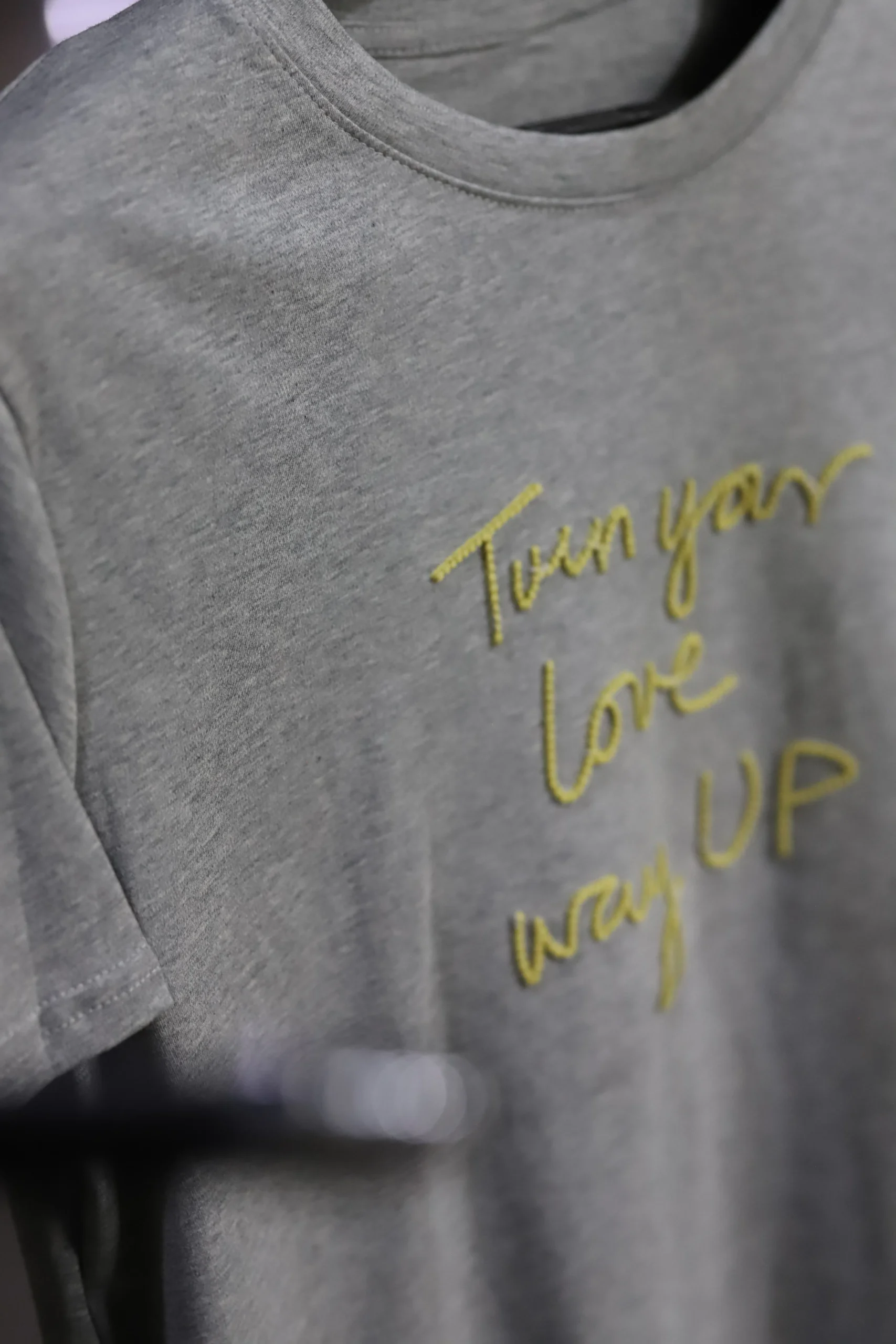Men's Grey Casual Wear Cotton Shirt with Embroidered Lettering - Image 5