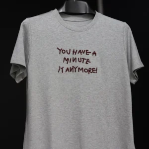 Men's Grey Cotton Shirt with Embroidered Lettering