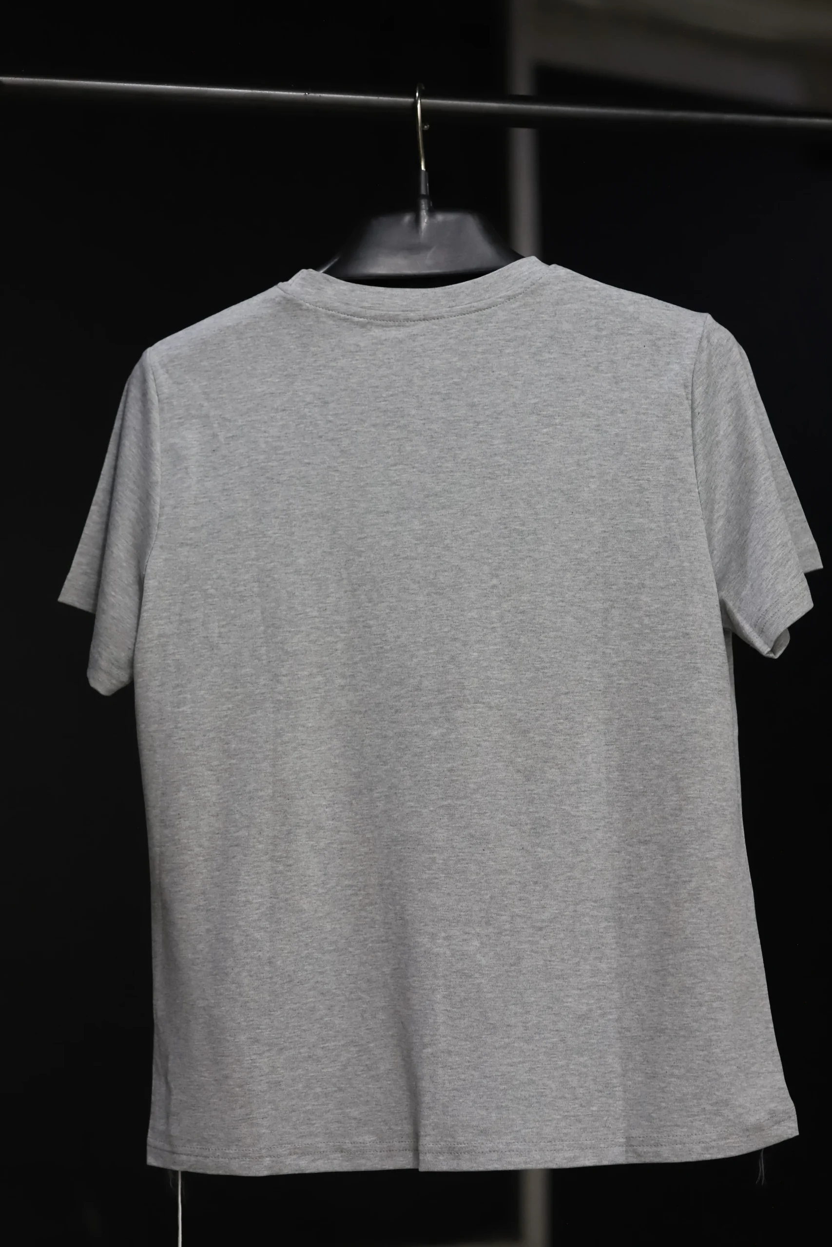 Men's Grey Cotton Shirt with Embroidered Lettering - Image 2