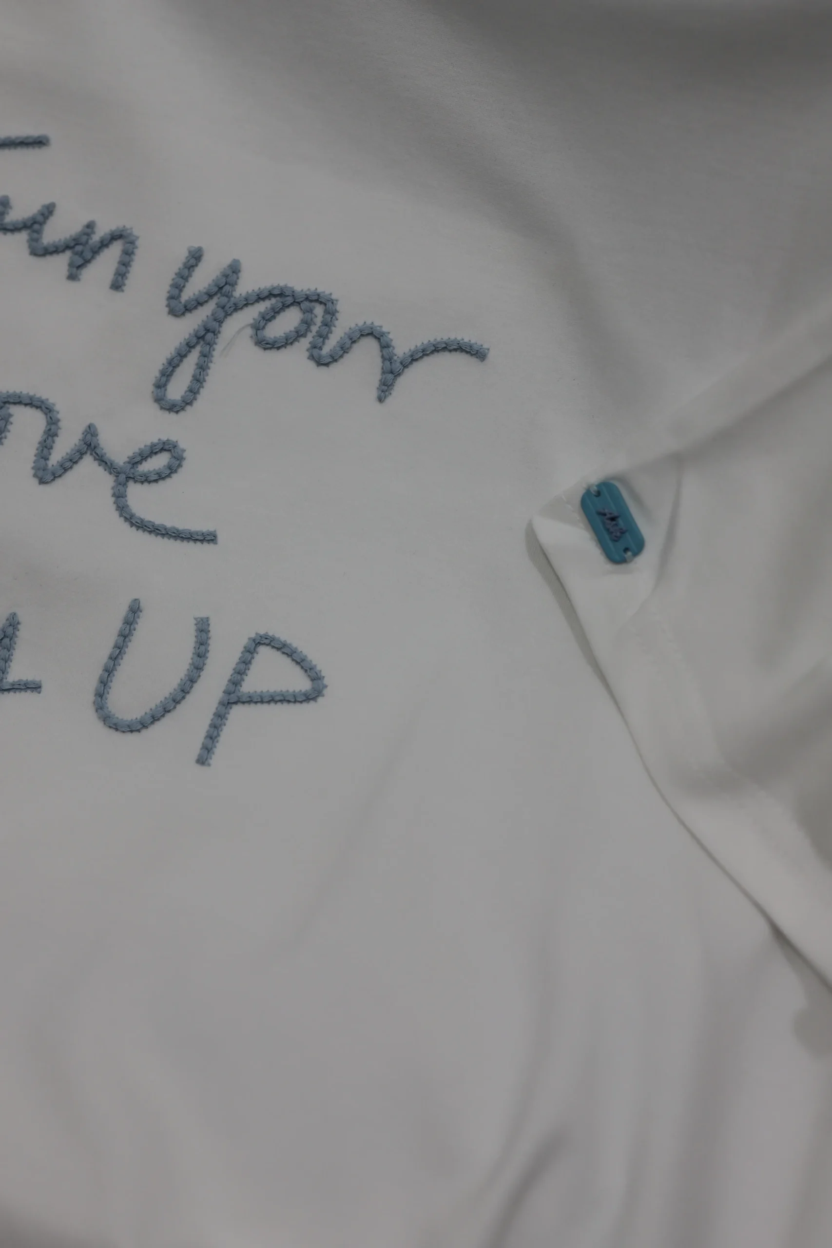 Men's Light Green Casual Wear Cotton Shirt with Embroidered Lettering - Image 2