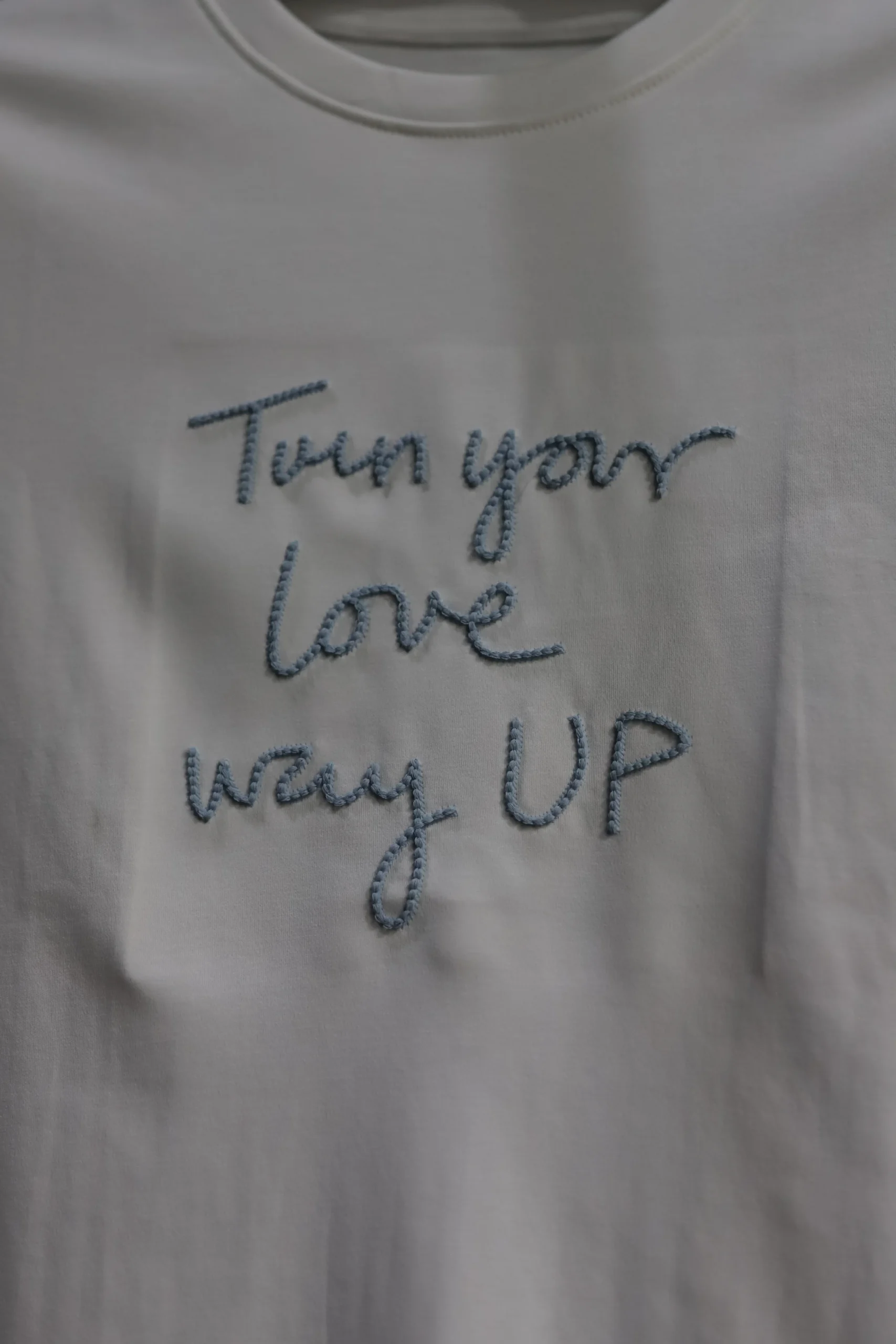 Men's Light Green Casual Wear Cotton Shirt with Embroidered Lettering