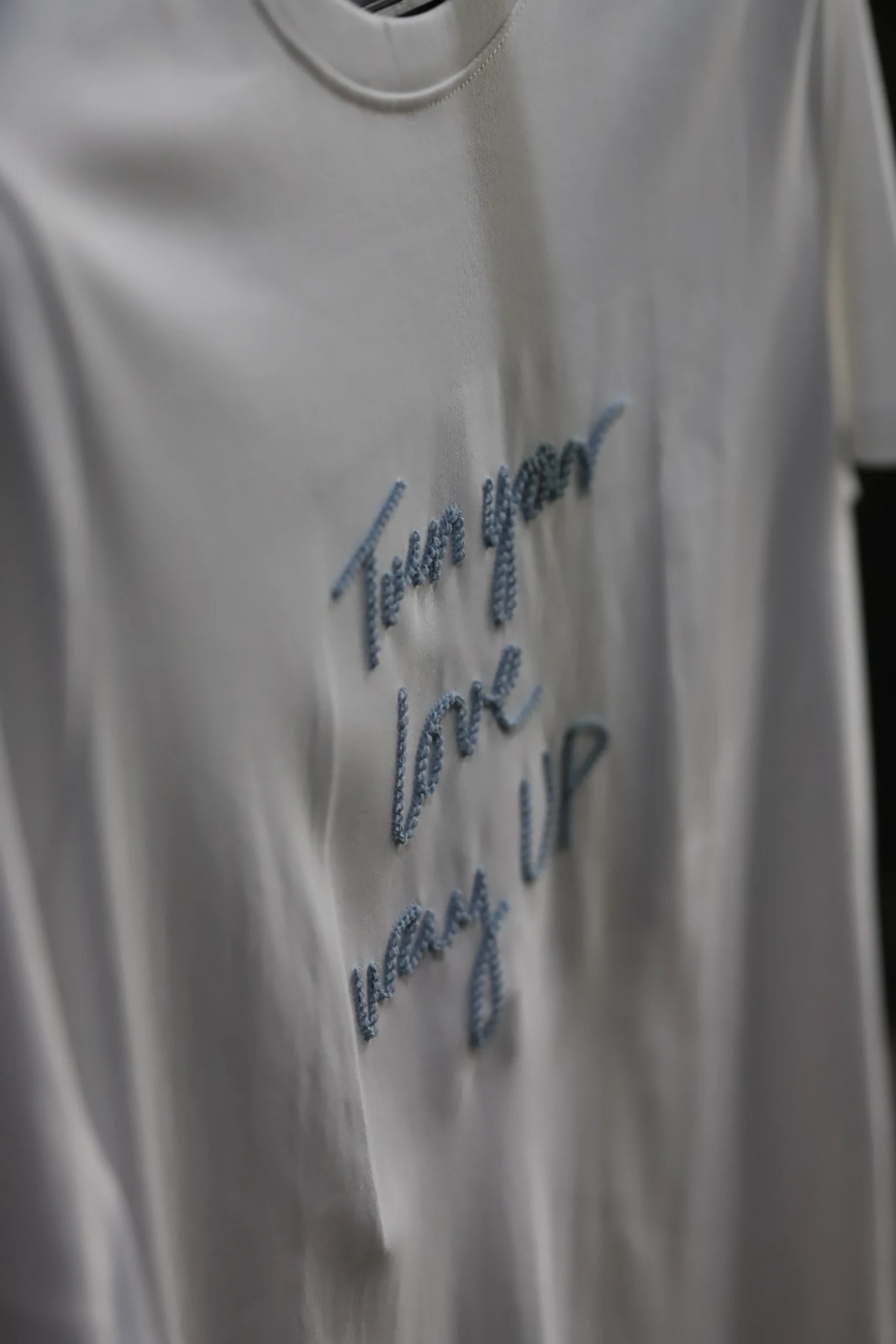 Men's Light Green Casual Wear Cotton Shirt with Embroidered Lettering - Image 3