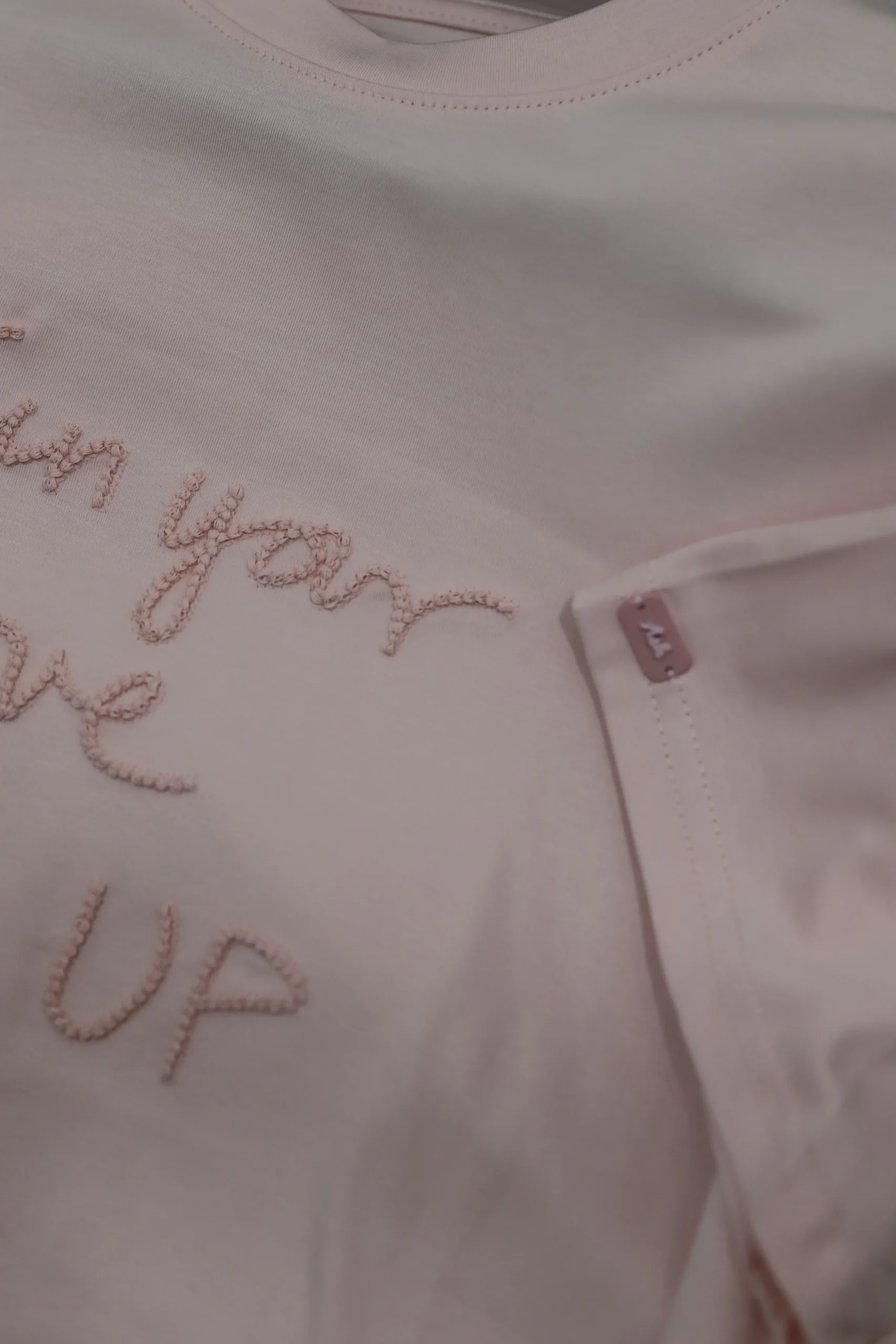 Men's Pink Casual Wear Cotton Shirt with Embroidered Lettering - Image 5