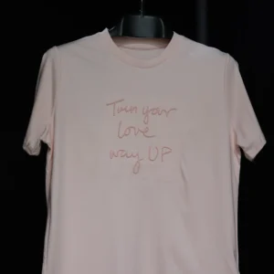 Men's Pink Casual Wear Cotton Shirt with Embroidered Lettering