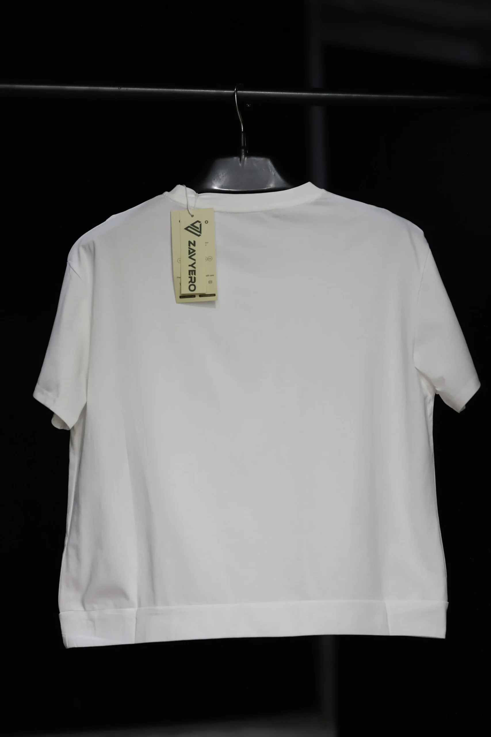 Men's Plain White Casual Cotton Shirt with Pockets - Image 2