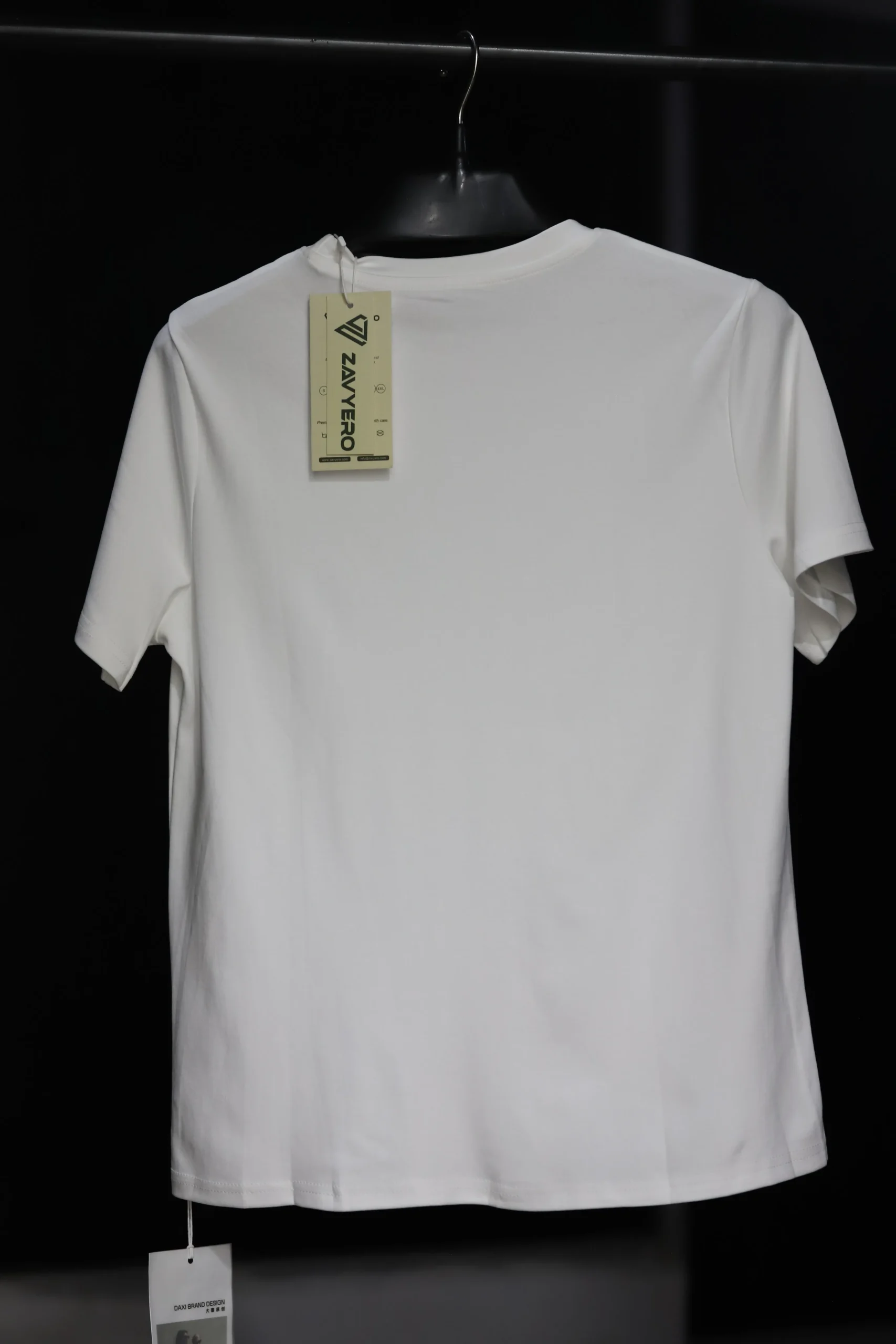 Men's Plain White Casual Wear Cotton Shirt with Embroidered Lettering - Image 4