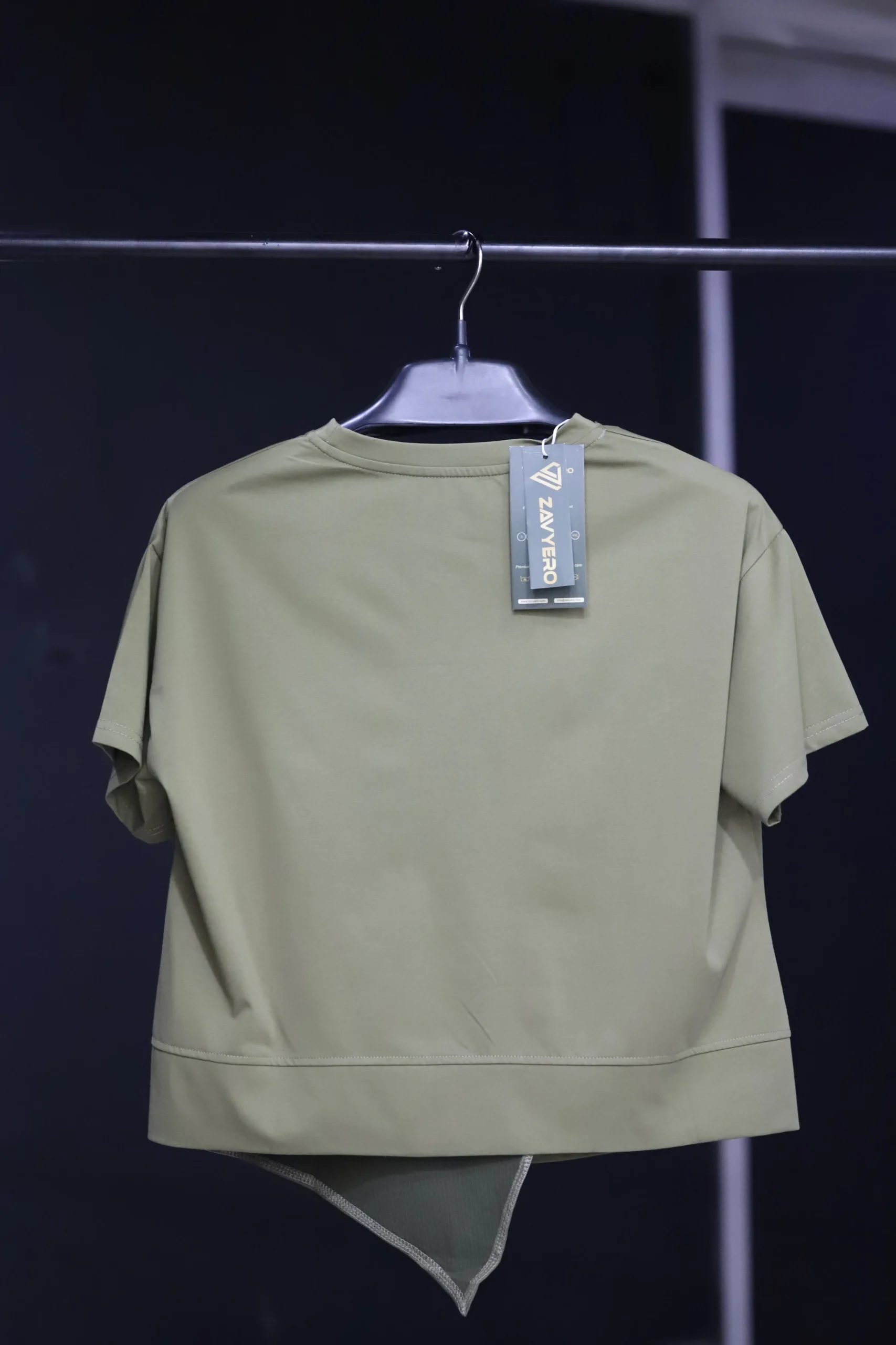 Women's Asymmetrical Blush Green Button-Front Top - Image 3