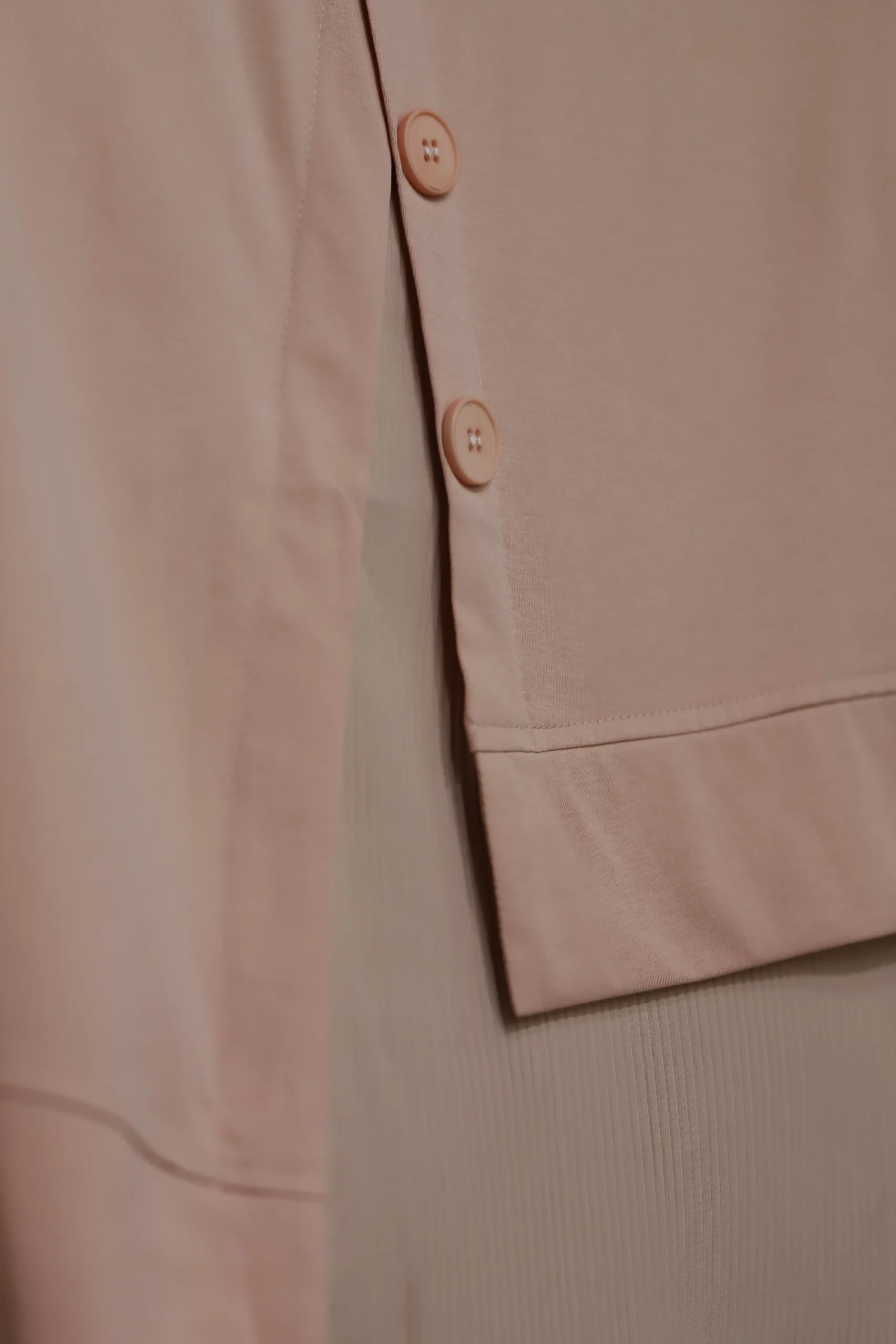Women's Asymmetrical Blush Pink Button-Front Top - Image 4