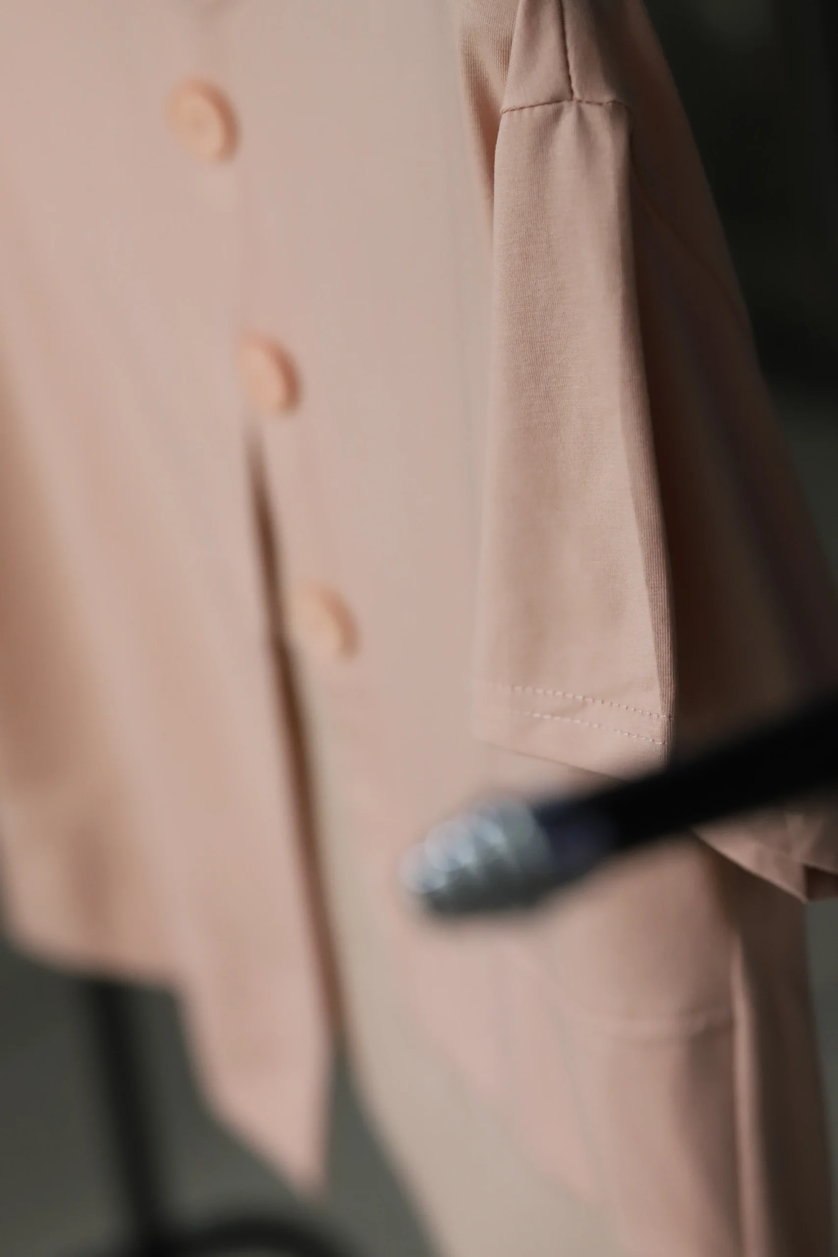 Women's Asymmetrical Blush Pink Button-Front Top - Image 2