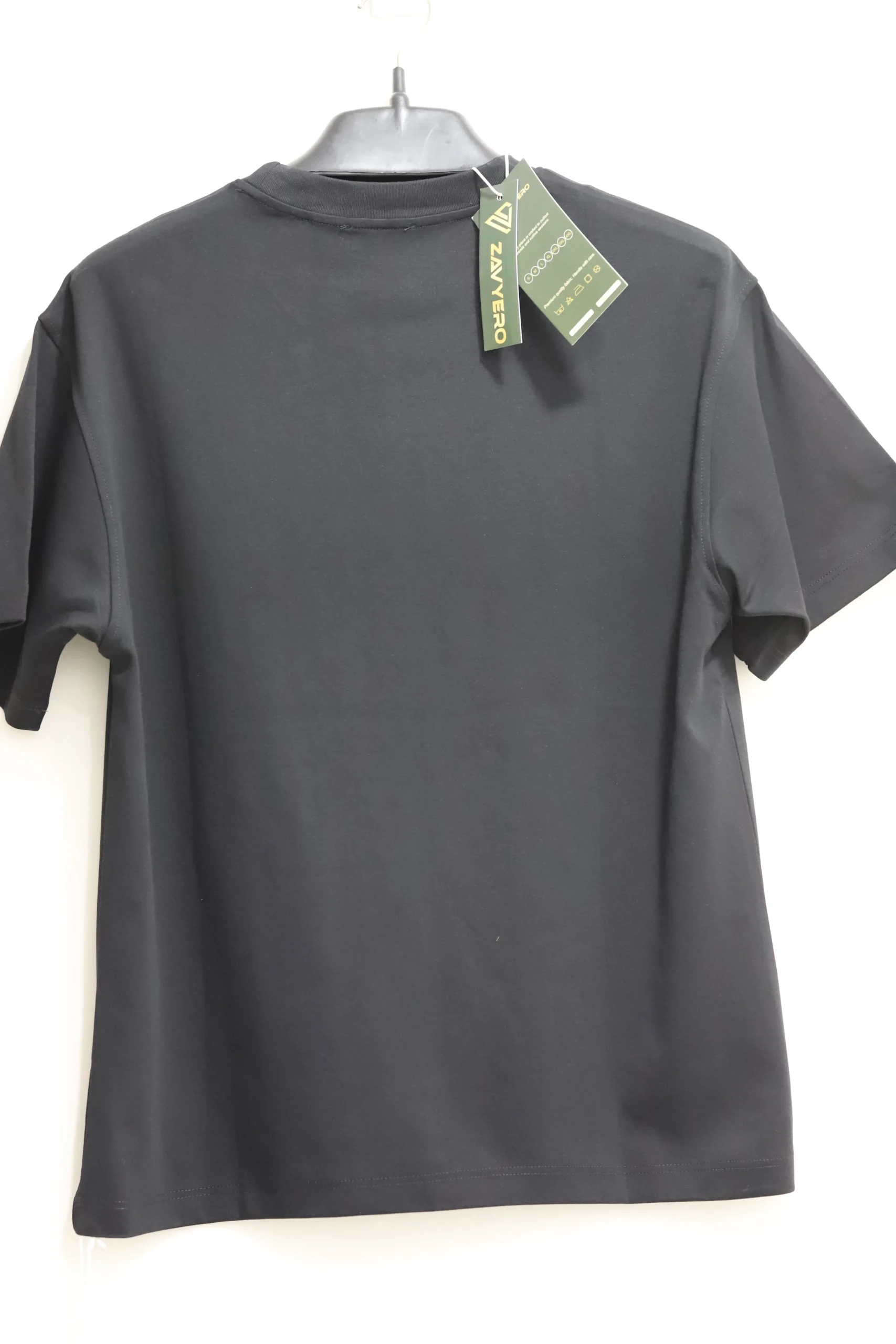 Women's Black Casual Tee with Designed Side Detail - Image 3