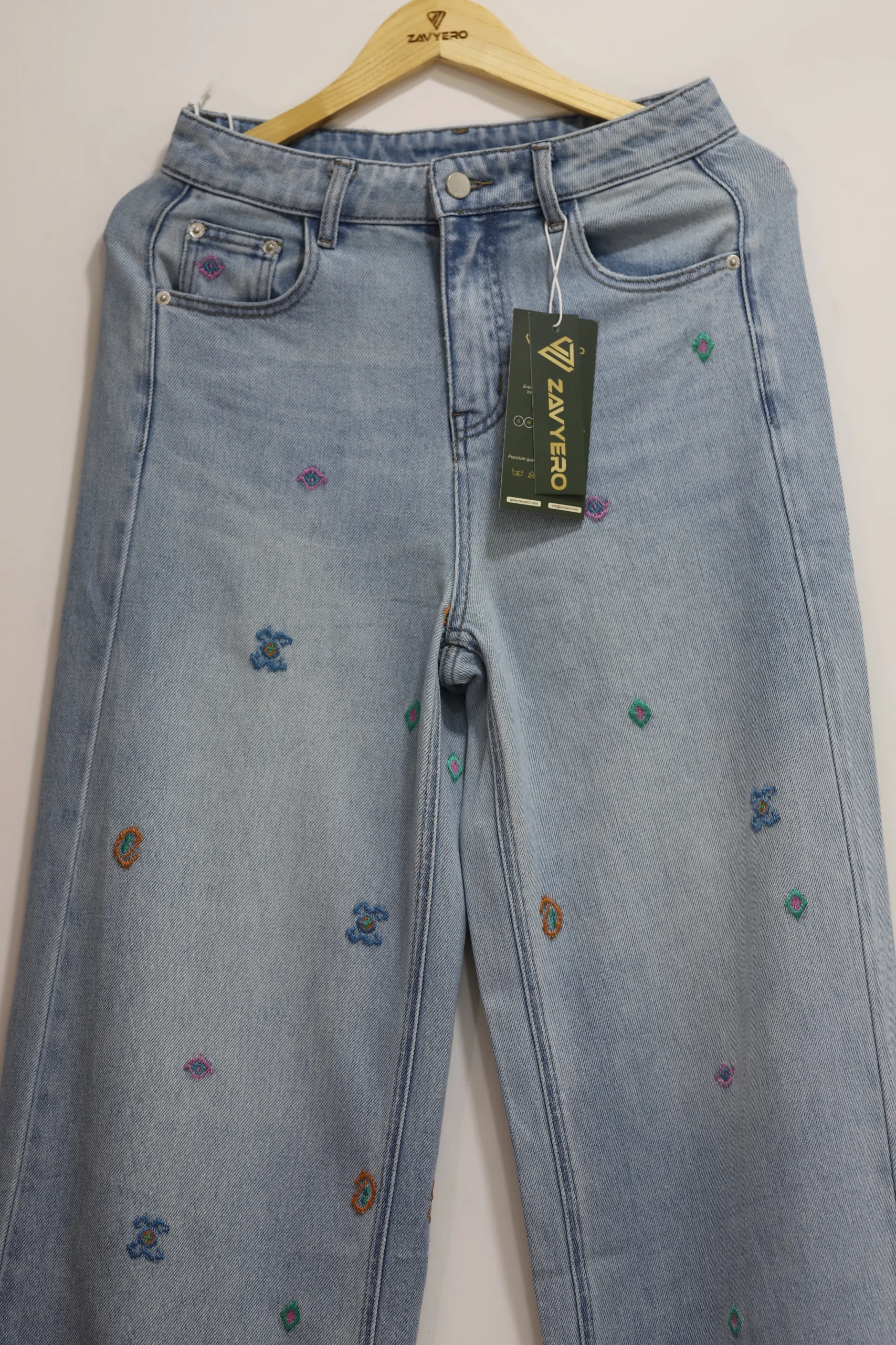 Women’s Light Blue Decorated Denim Jeans