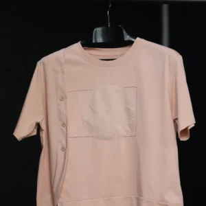 Women's Pink Casual Wear Tee with Side Design