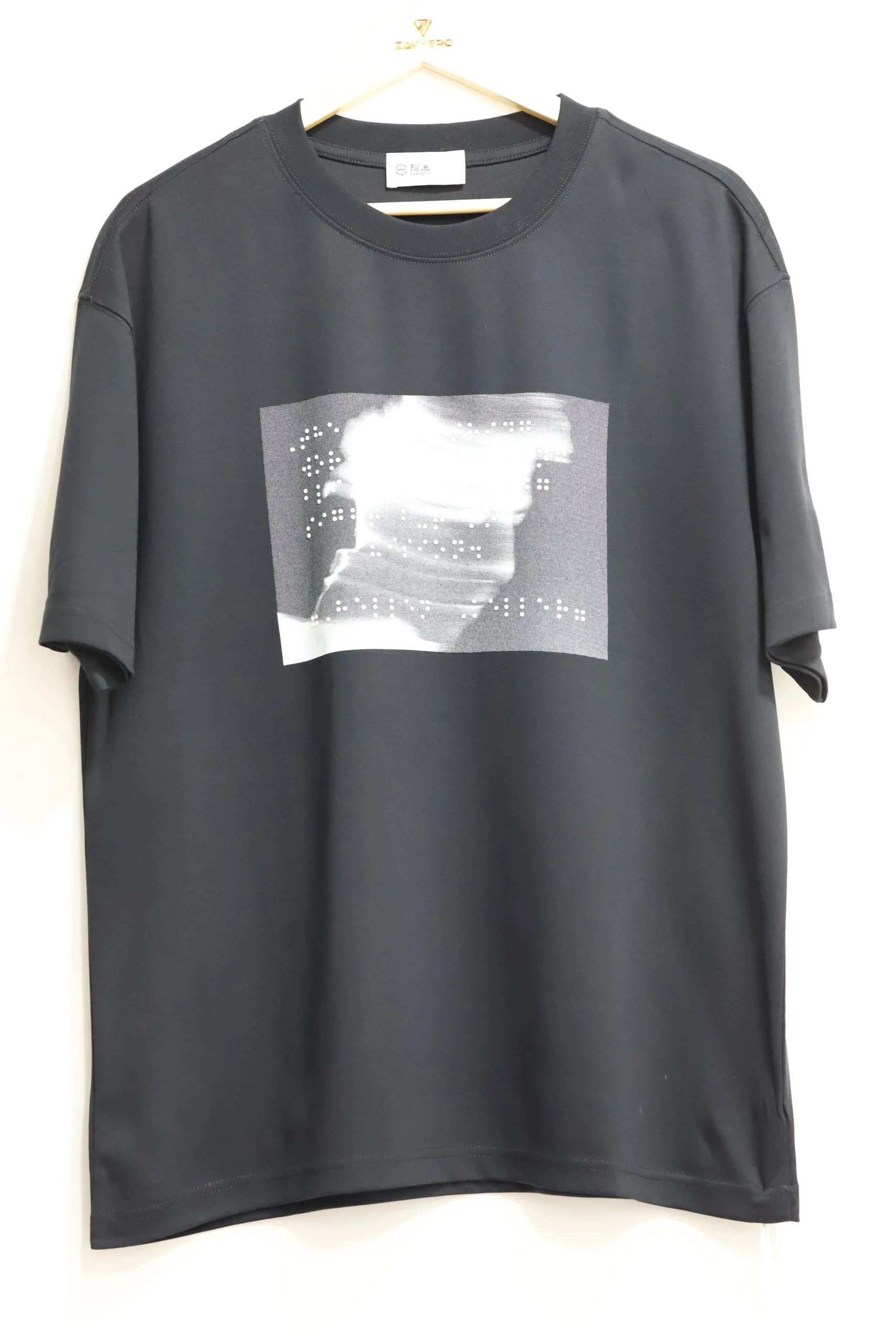 Women's Printed Black Tee