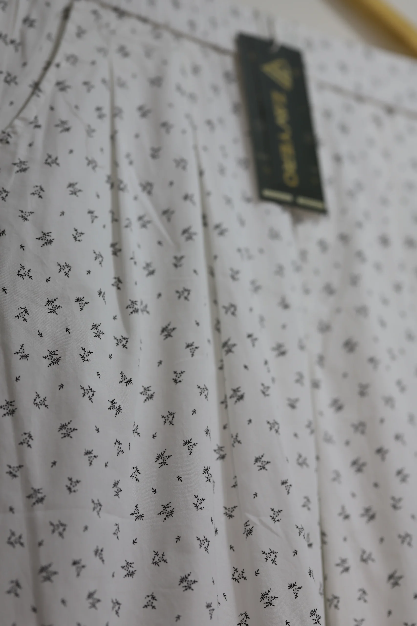 Women’s White Baggy Cotton Pants with Black Floral Detail - Image 5
