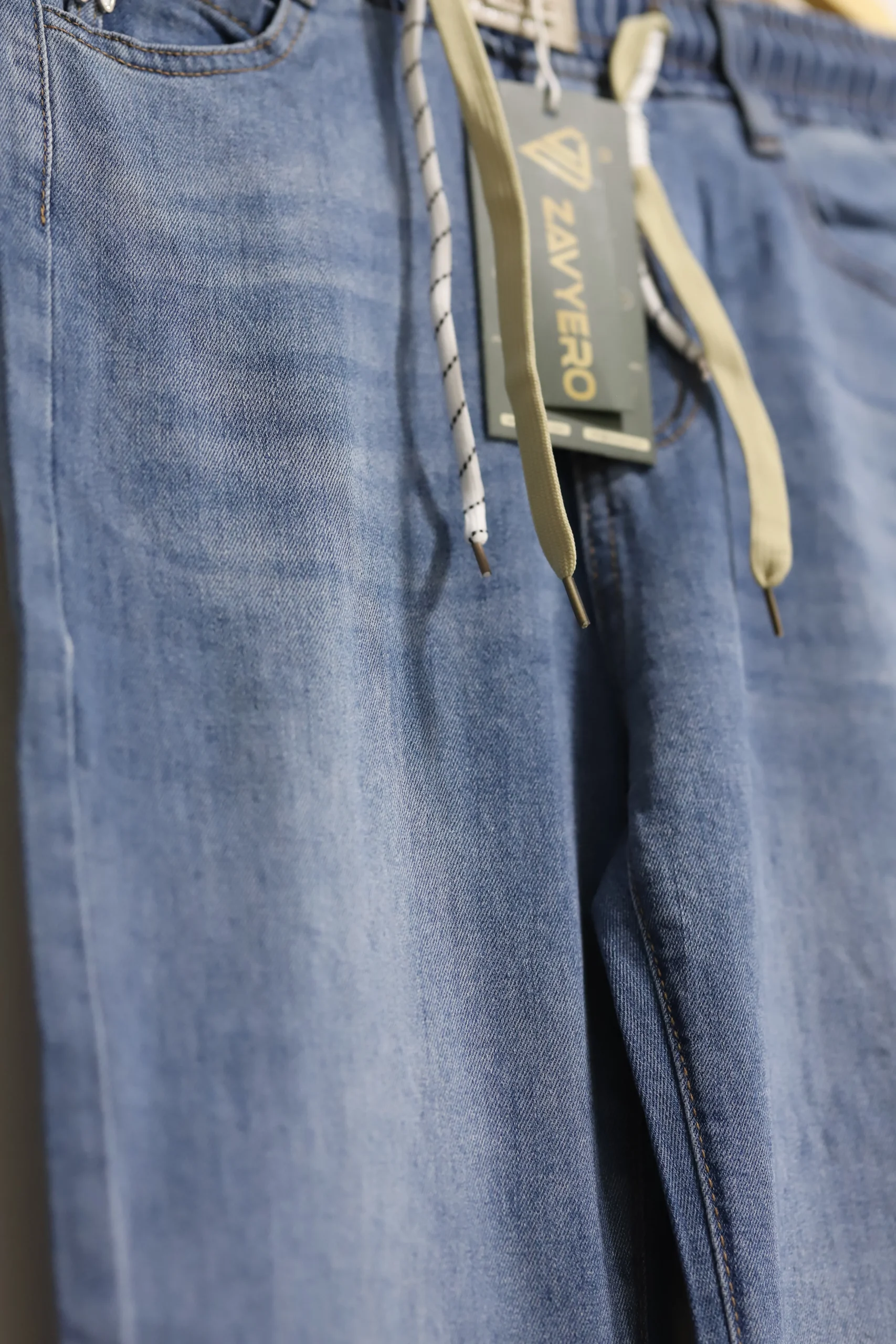 Women’s Navy Blue Flared Jeans – High-Waisted Stretch Denim Pants - Image 3